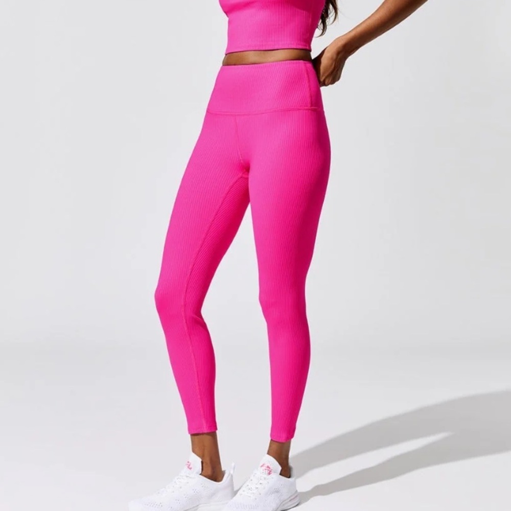 Carbon38‎ Ribbed 7/8 Legging pink leggings women’s high rise size xs